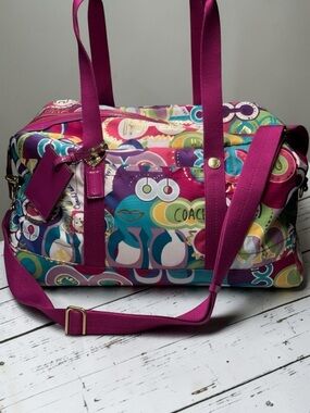 NWOT Rare Coach Poppy Limited Edition Pop C Graffiti Weekender Duffle Bag